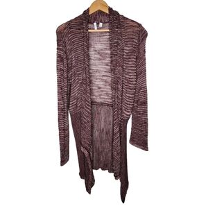 Beatrix Ost Maroon Waterfall Cardigan Size L